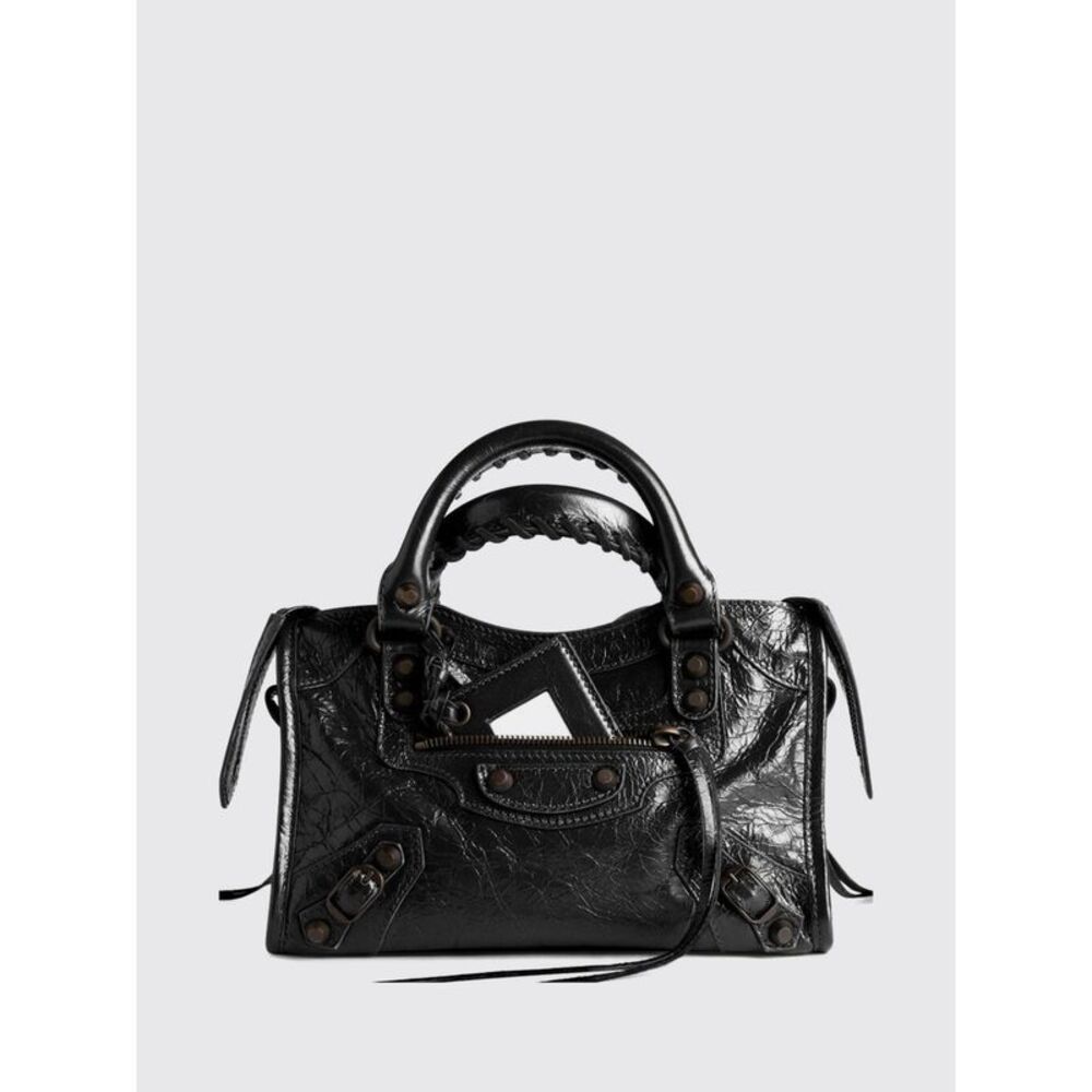 Balenciaga Women Le City Small Arena Lambskin Handbag With Studs Balenciaga